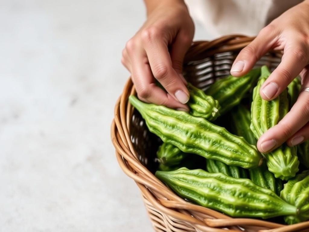 selecting bitter gourd