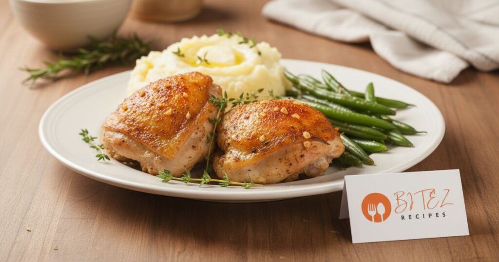 Bone-in chicken thigh recipes with crispy roasted skin.