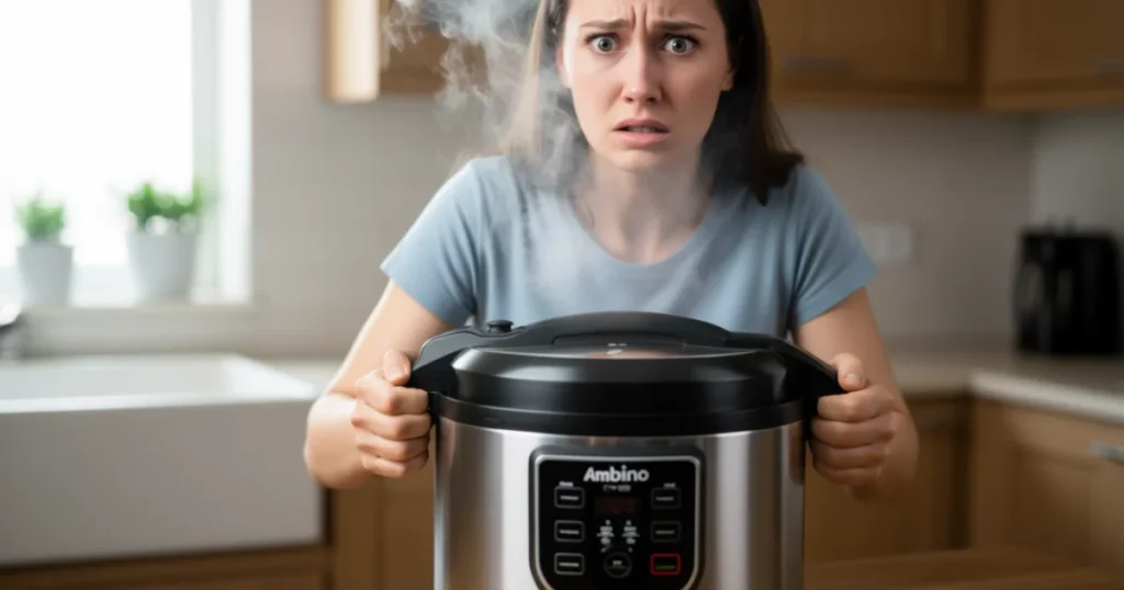 Person checking Aldi Pressure Cookers Recalled in kitchen.